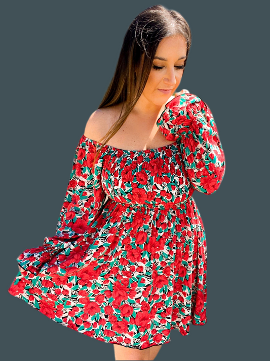 The Sabrina Smocked Bell Sleeve Dress