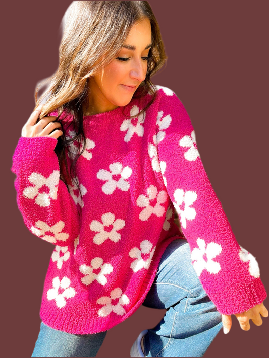 Penelope Plush Daisy & Heart Sweater