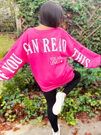 PRE-ORDER Ivy “If You Can Read This” Spring Scuba Sweatshirt