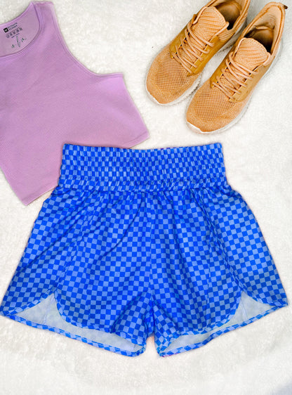 The Cheyenne Athleisure Checkered Shorts