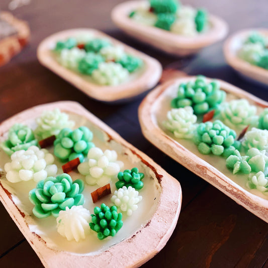 Succulent Dough Bowl Candle